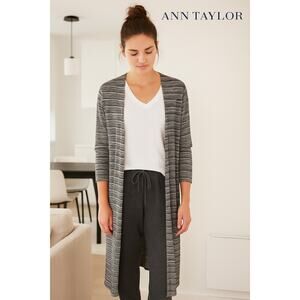 Ann Taylor Loungewear Gray & Black Duster Sz. XL
